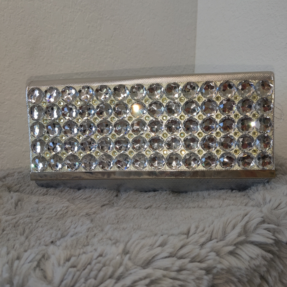 Silver Rhinestone Clutch